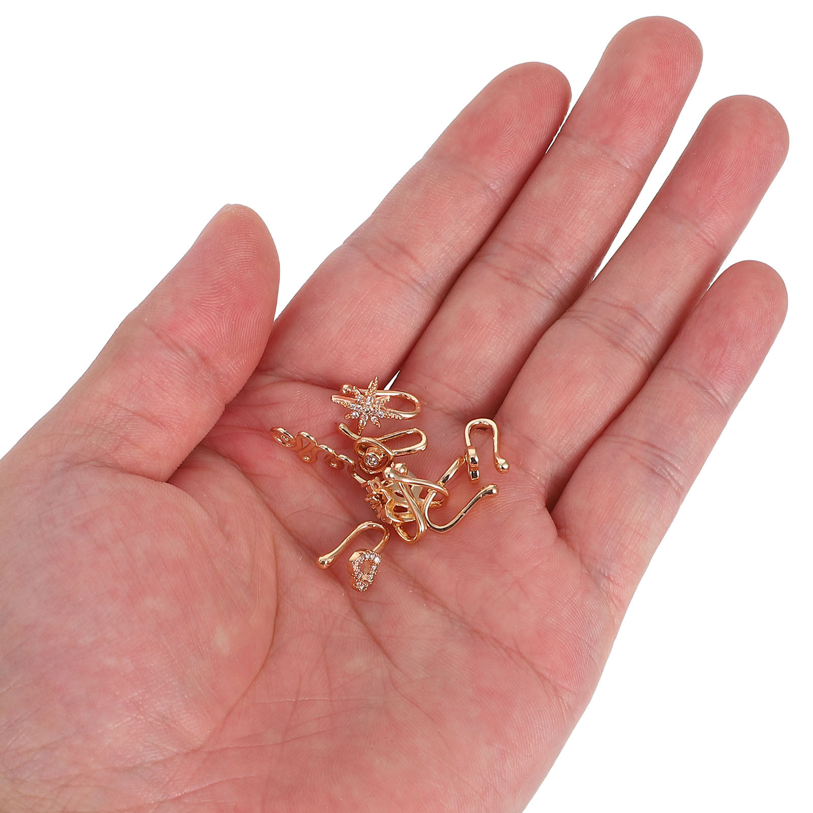 Body Jewelry For Sensitive Skin - 11-delige set nep-neusringen zonder piercing, koperen