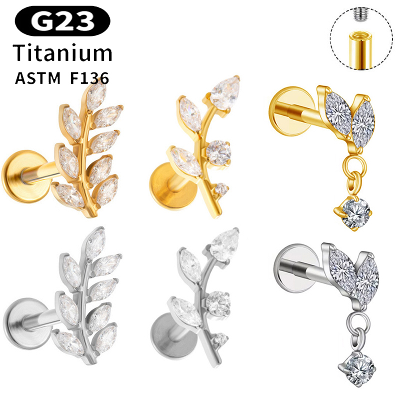 Body Jewelry Implant Grade Titanium - 1 ST G23 Titanium Oorstekers Interne