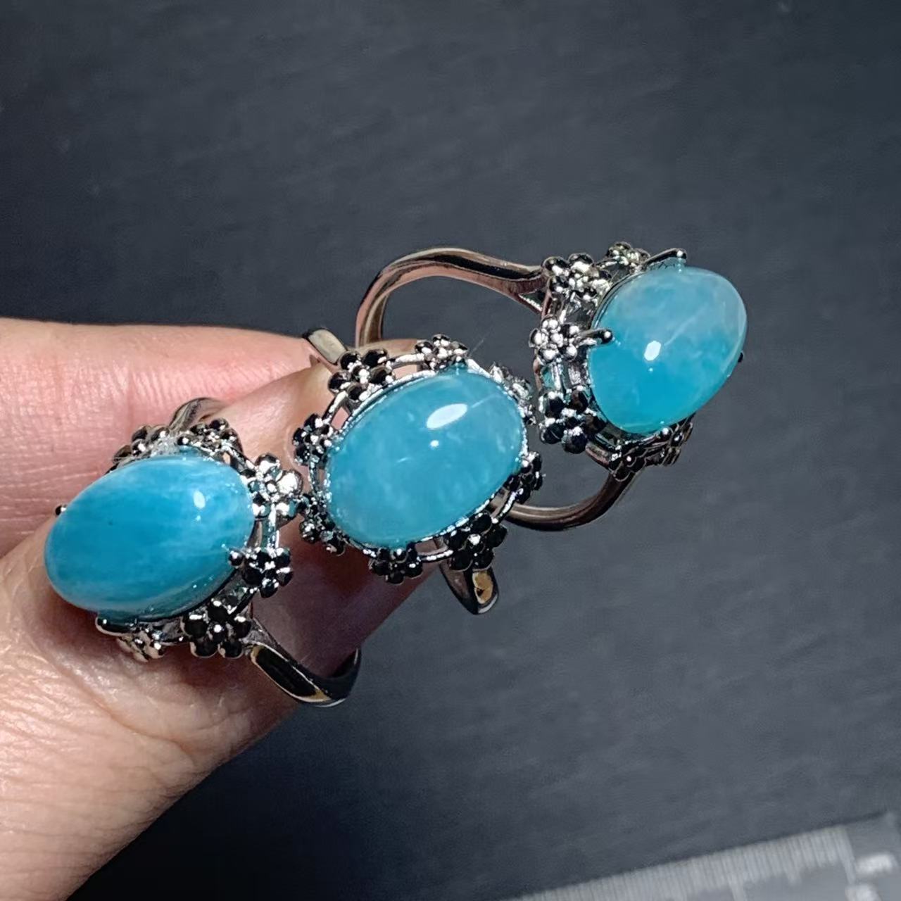 Body Jewelry Wholesale - 46 Natuurlijke Amazoniet Ring Verstelbare Vrouwelijke