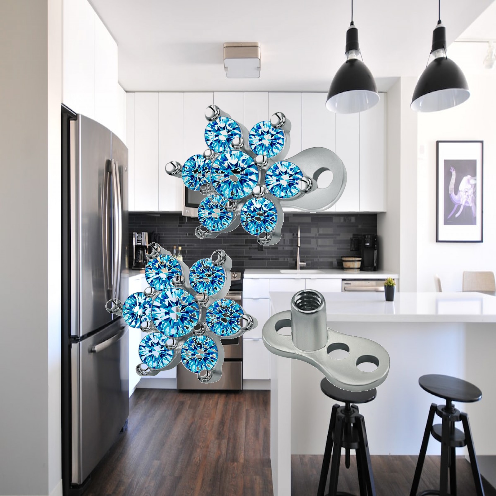 Body Jewelry For Sensitive Skin - Oorbellen met microdermale studs van 14g