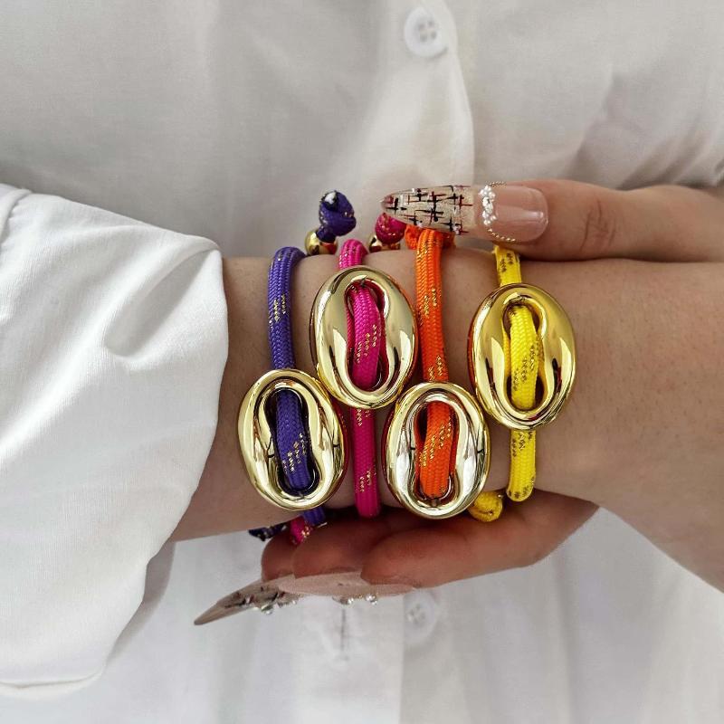 Body Jewelry Nose - Verstelbare varkensneusarmband, veelkleurig dopamine-geweven koord, trendy
