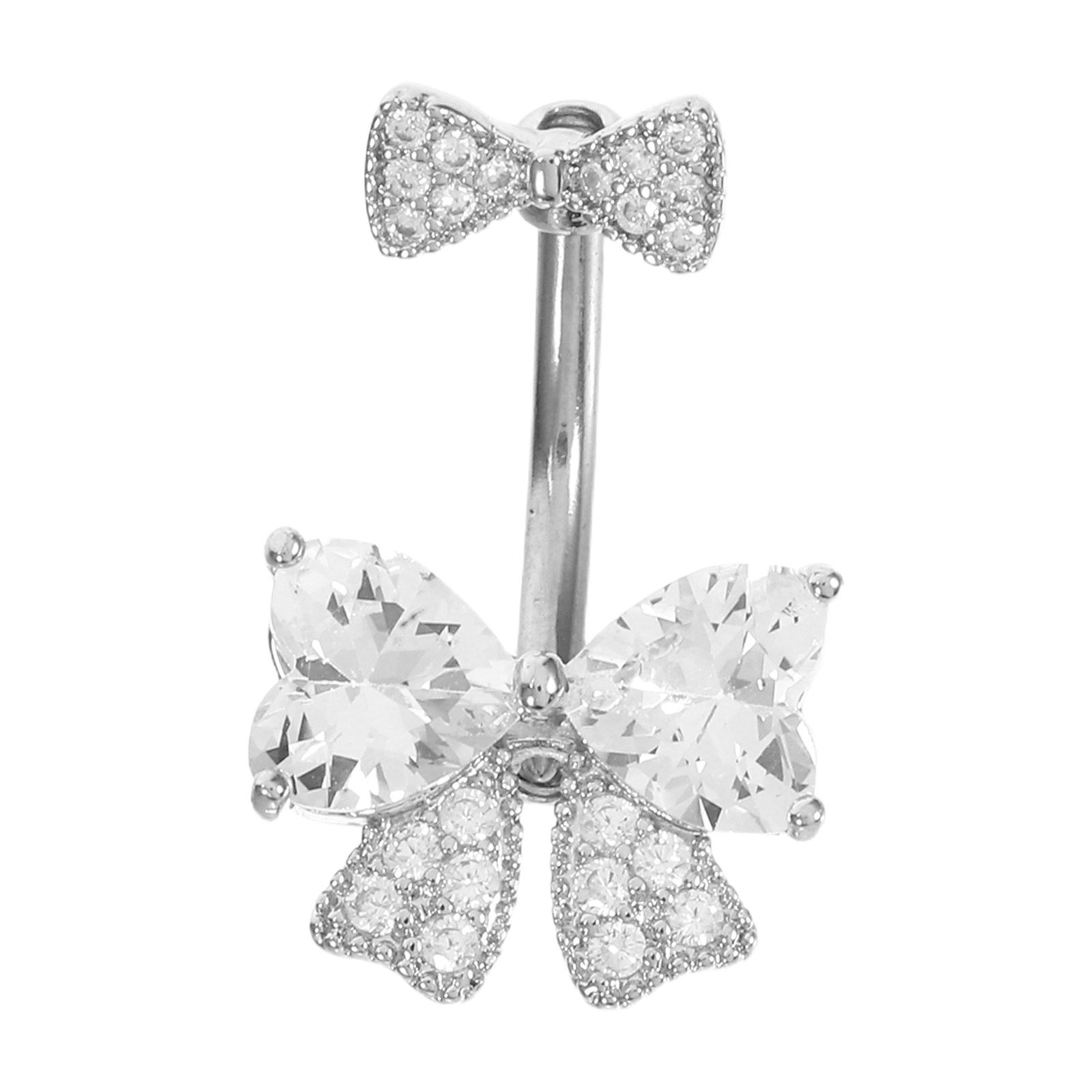 Body Jewelry For Sensitive Skin - Roestvrijstalen buikringen met strik voor vrouwen,