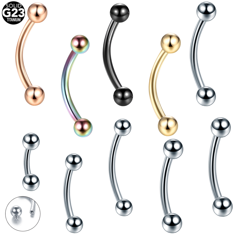 Rook Curved Barbell - 10 stks/partij G23 Titanium Wenkbrauw Banaan