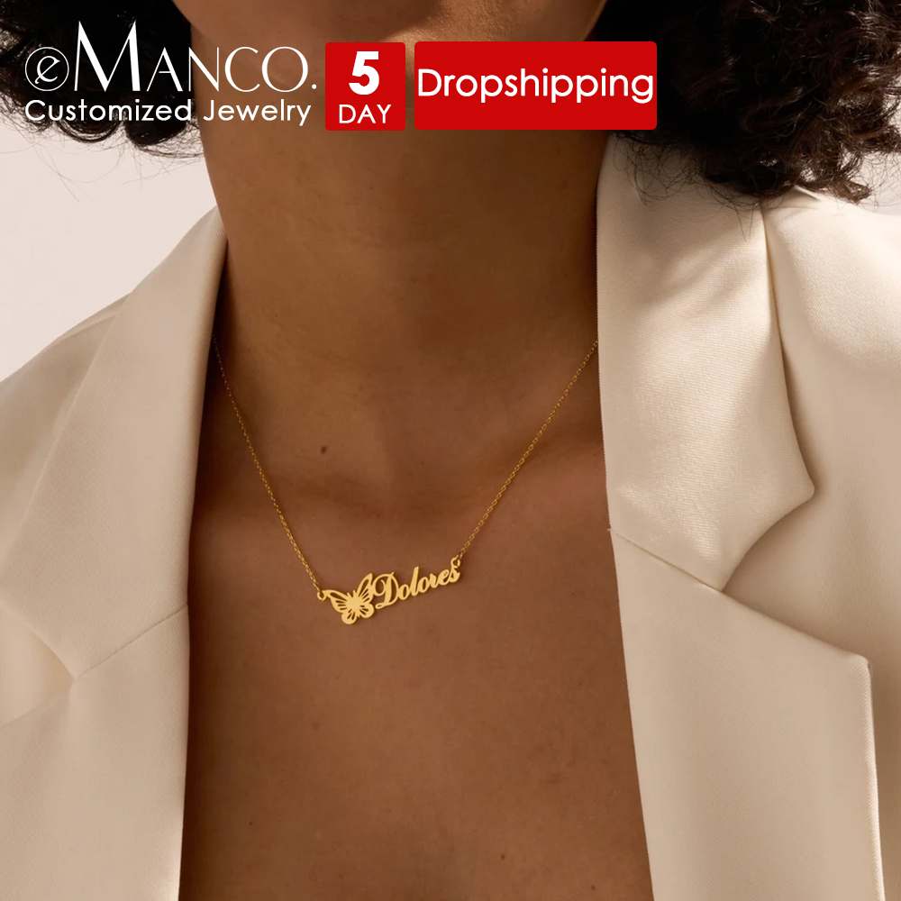 Body Jewelry Wholesale - EMANCO Fashion Nieuwe Gepersonaliseerde Vlinder Naamketting