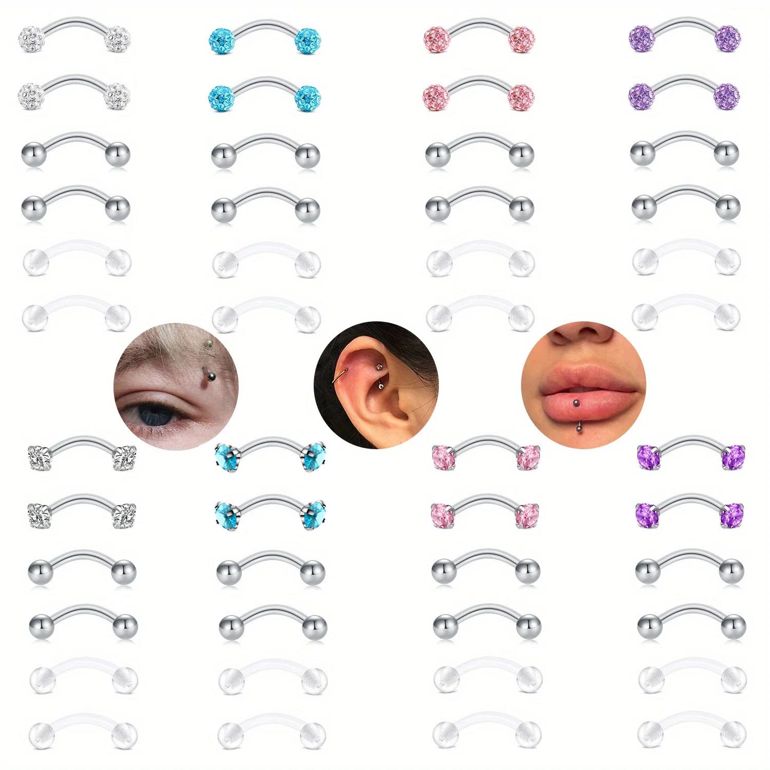Rook Curved Barbell - 6pcs/Set Elegante schattige 16G gebogen Barbell