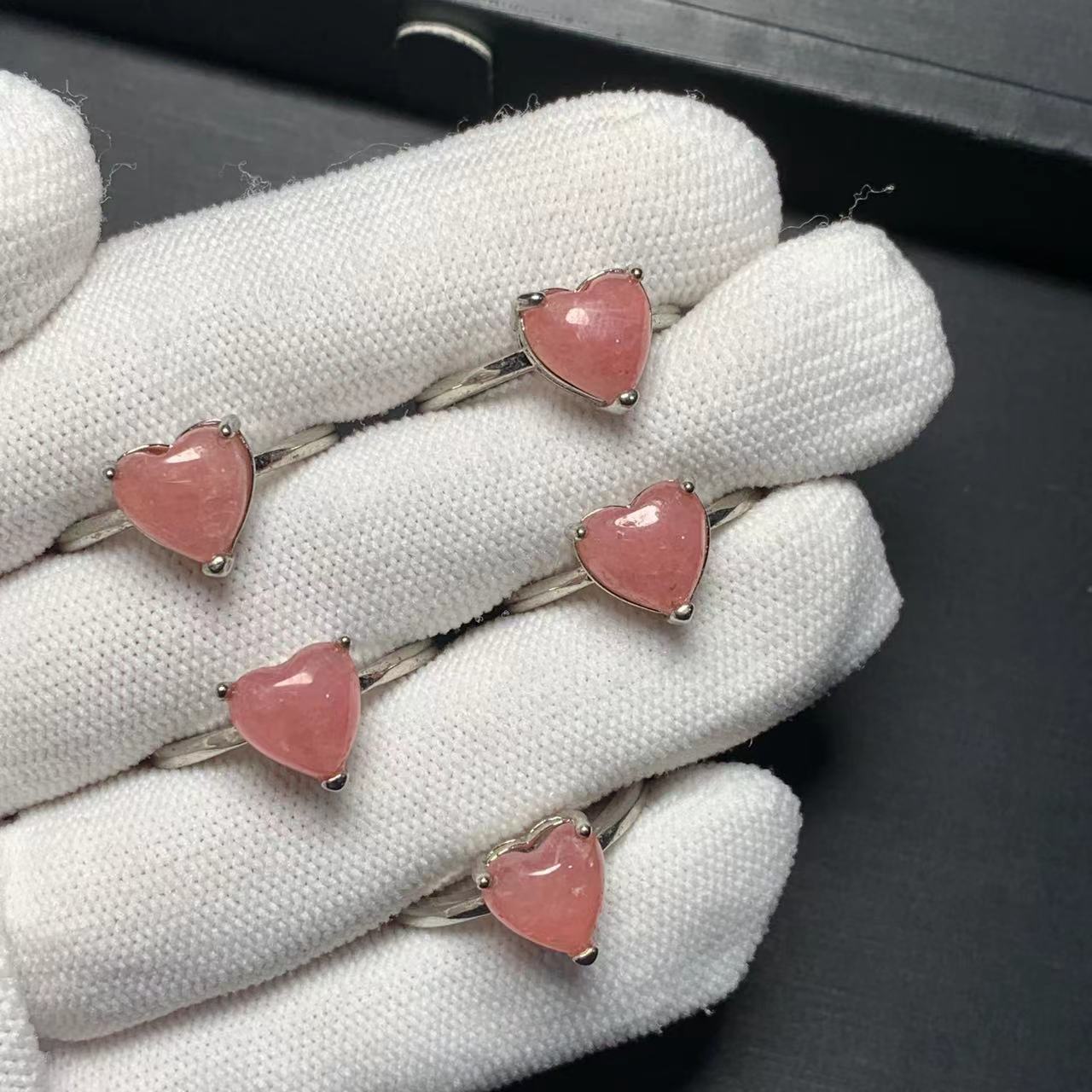 Body Jewelry Wholesale - Hart Natuurlijke Rhodochrosiet Ring Verstelbare Vrouwelijke