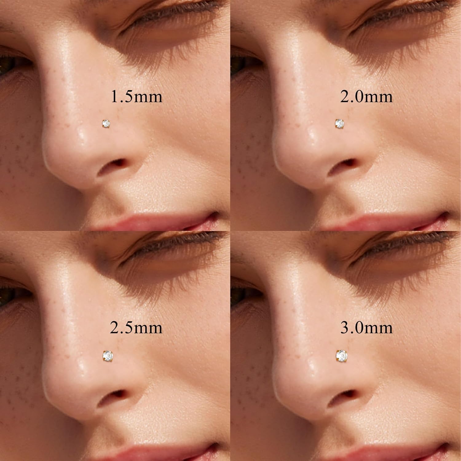 Body Jewelry For Sensitive Skin - ORAZIO 8 stuks 18G 20G neusknopjes