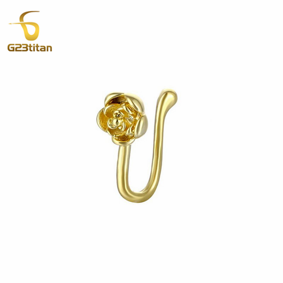 Body Jewelry Nose - 1pc Crystal Koper Rose Neus Clip