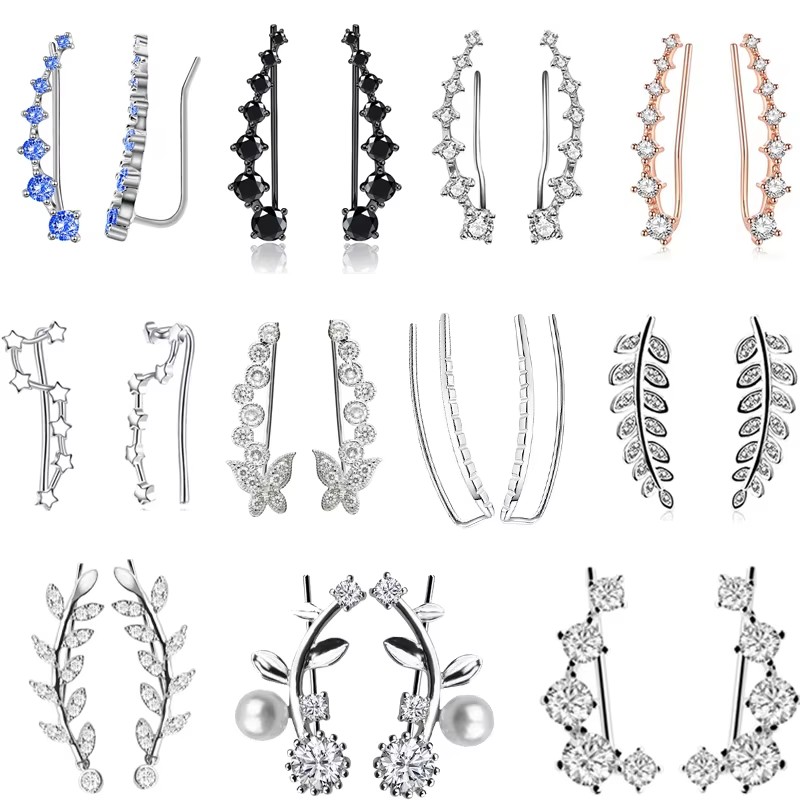 Body Piercing Quality Jewelry - 2Pcs Hoge Kwaliteit 7 Kristallen Oor