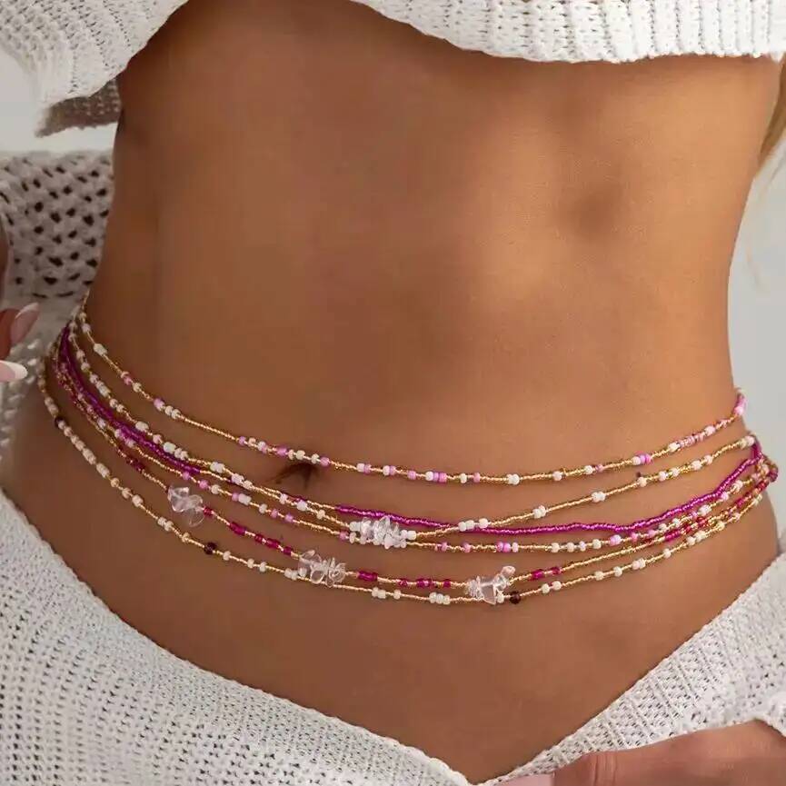 Body Jewelry Women - SHIXIN 6-delige set Boho kleurrijke rijstkorrel