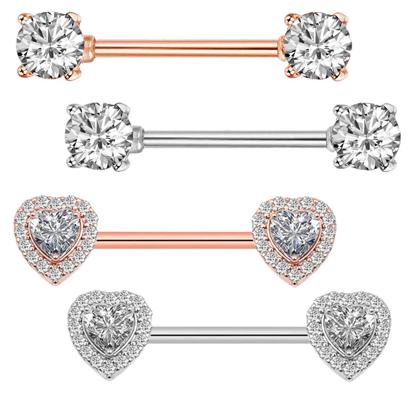 Body Piercing Quality Jewelry - 2Pcs Fashion Hoge Kwaliteit Zirkoon Tepel