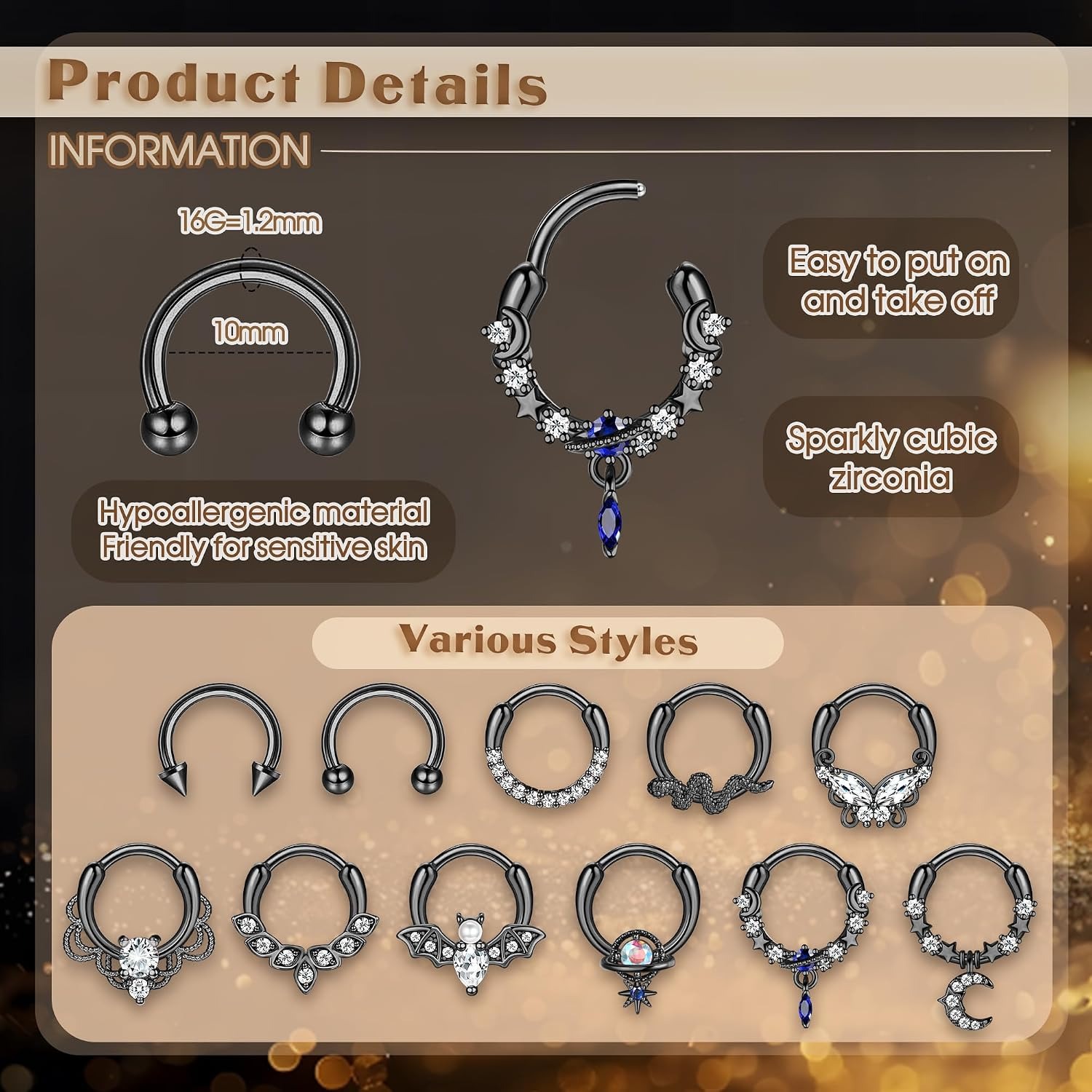 FASACCO Septum Ringen Septum P - Body Jewelry For Sensitive Skin recensie en prijs