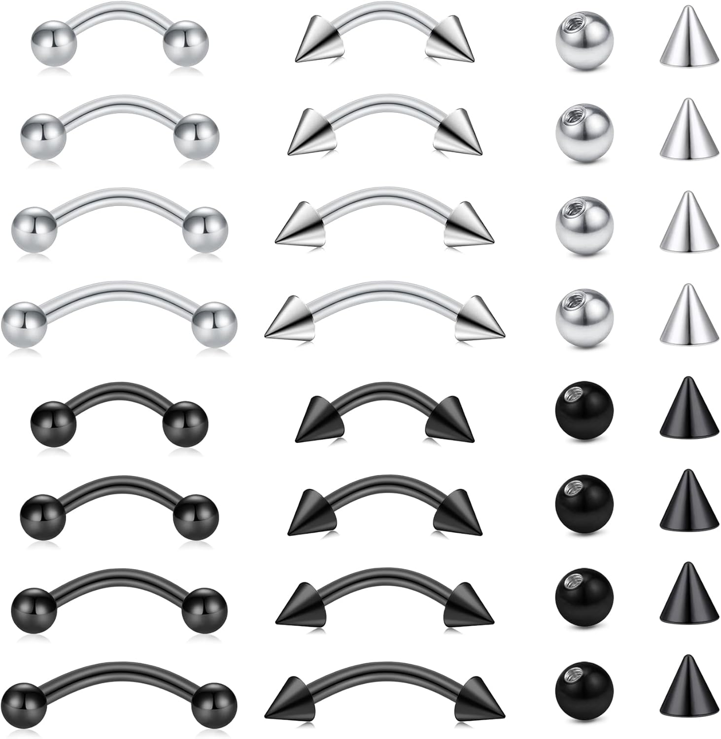 32-delige set chirurgisch staa - Rook Curved Barbell recensie en prijs