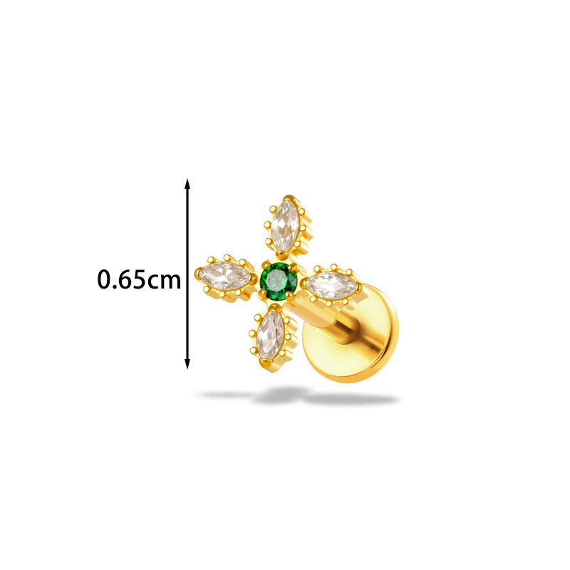 1PC G23 Titanium16G Bloem CZ L - Body Jewelry Implant Grade Titanium recensie en prijs