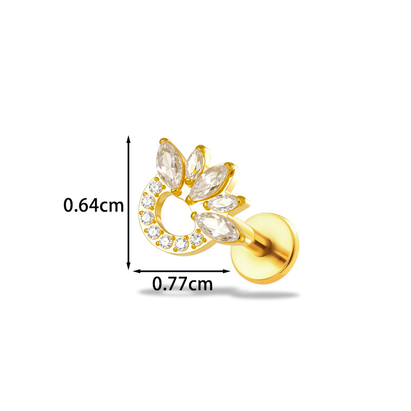 1PC G23 Titanium16G Bloem CZ L - Body Jewelry Implant Grade Titanium recensie en prijs