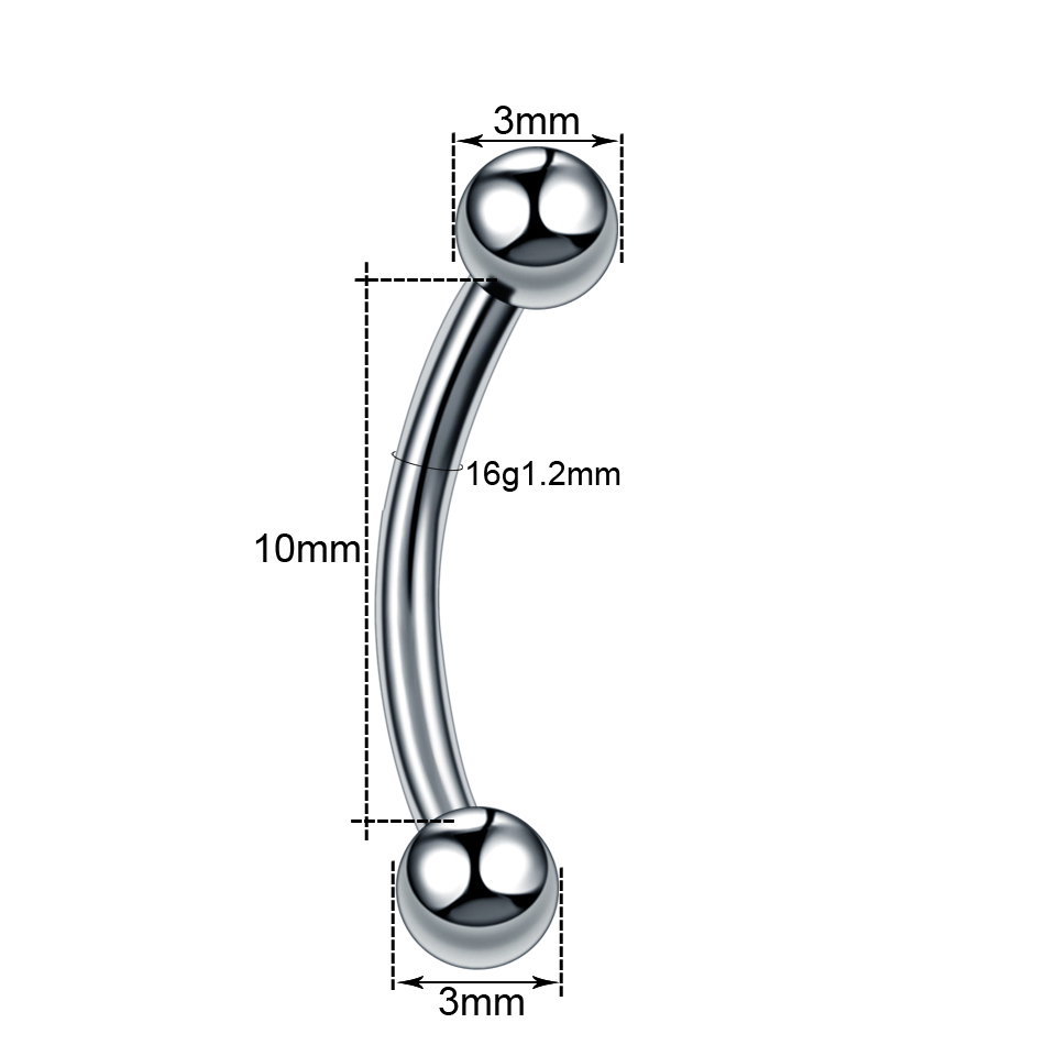 10 stks/partij Staal Wenkbrauw - Rook Curved Barbell recensie en prijs