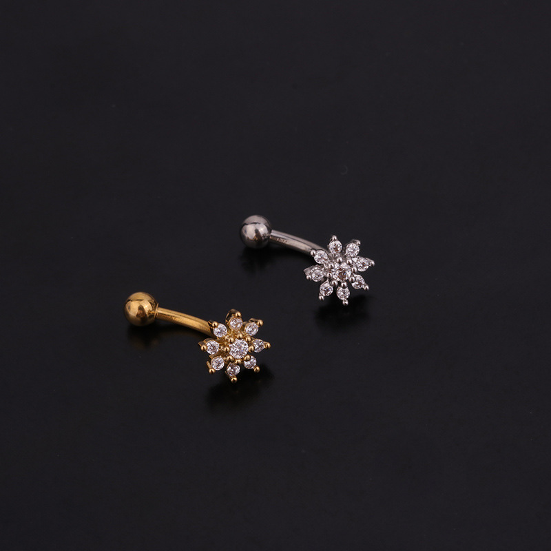 1PC Bloem Kroon CZ Wenkbrauw R - Rook Curved Barbell recensie en prijs