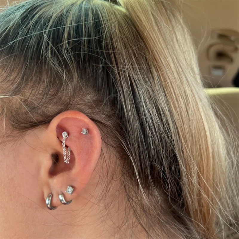 1pc Zirkoon Bal Kegel Wenkbrau - Rook Curved Barbell recensie en prijs