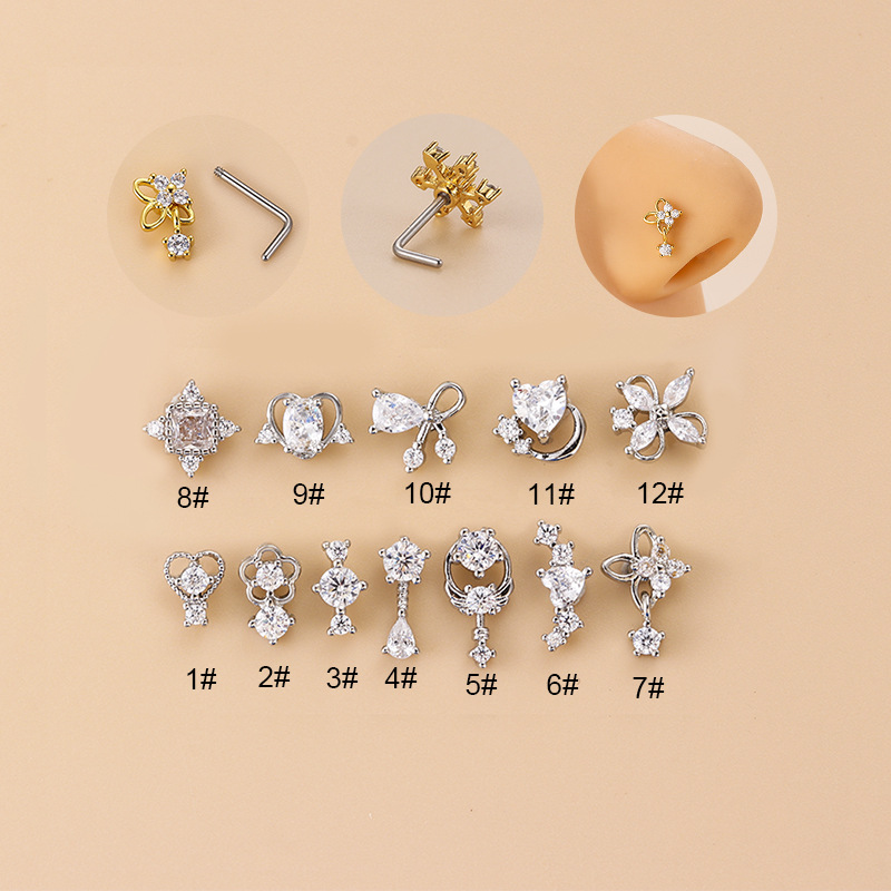 20G L-vormige kubieke zirkonia - Body Jewelry Nose recensie en prijs