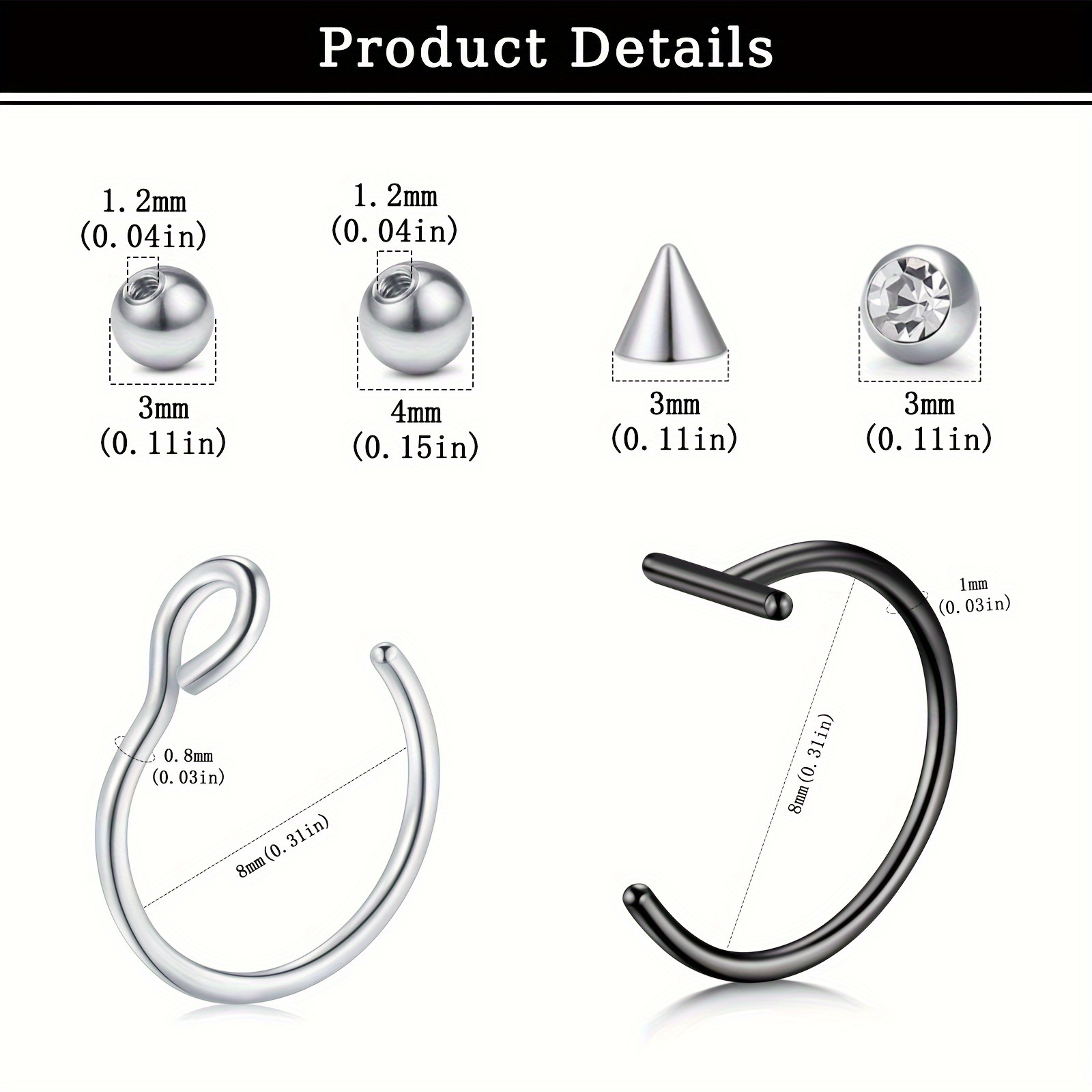 Nep-piercings, nep-lipring, ne - Body Jewelry Nose recensie en prijs