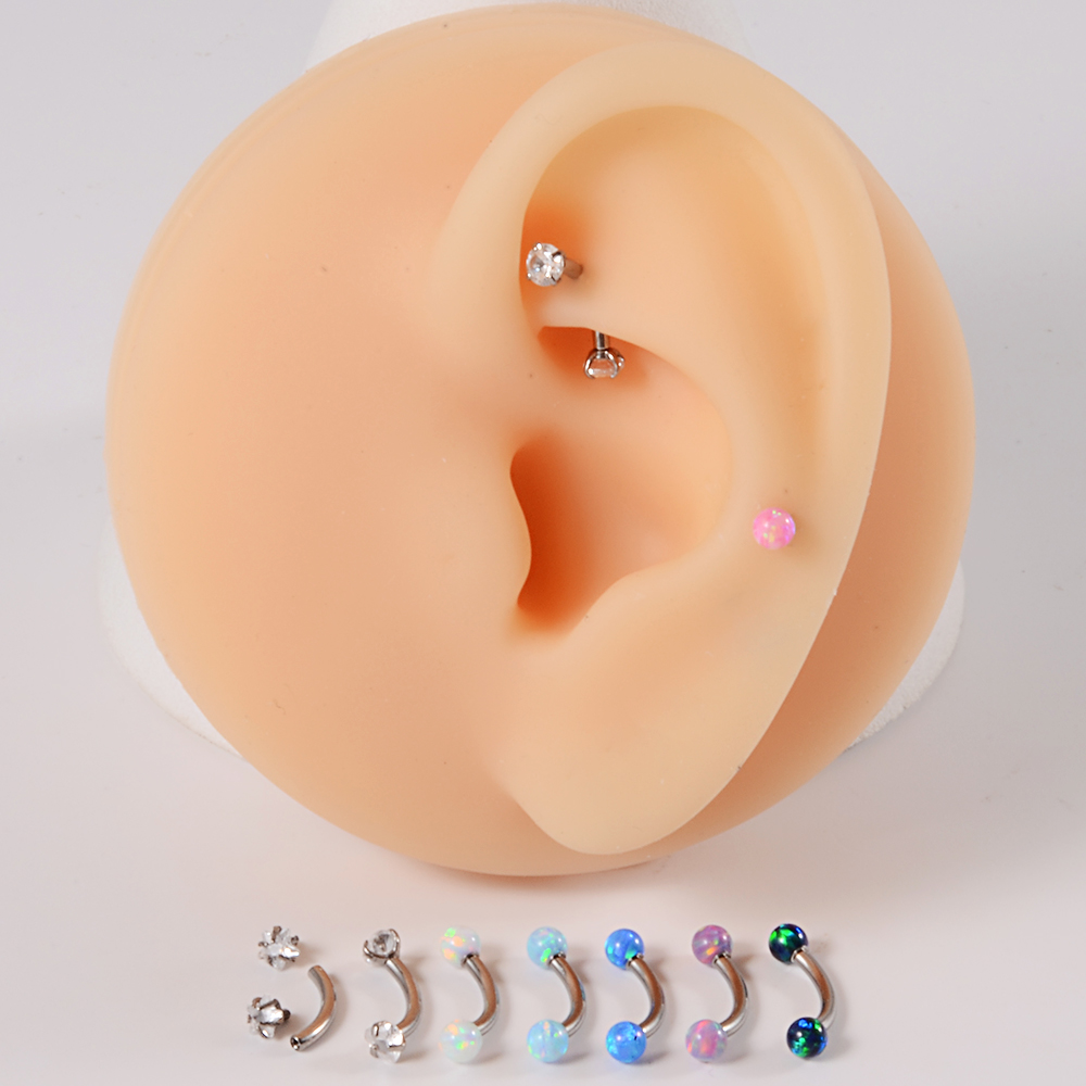 1Pc G23 Titanium Cz Inwendige  - Rook Curved Barbell recensie en prijs