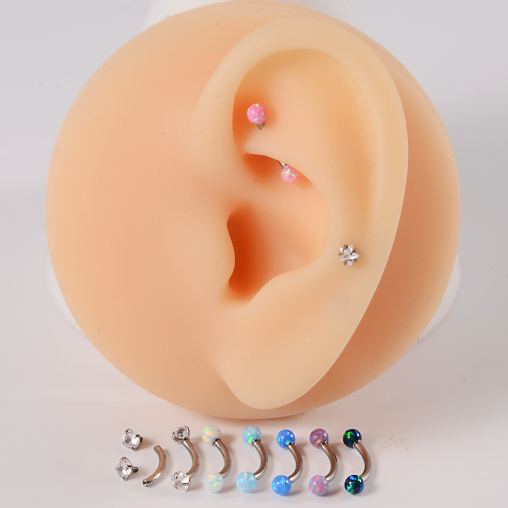 1Pc G23 Titanium Cz Inwendige  - Rook Curved Barbell recensie en prijs