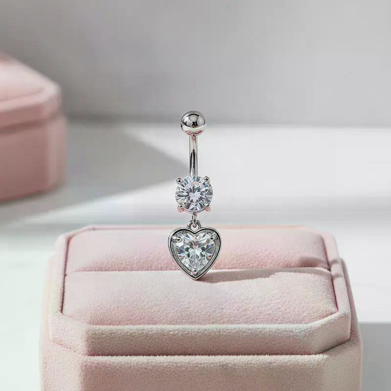 Hartmotief Gebogen Navelring 1 - Body Jewelry For Sensitive Skin recensie en prijs
