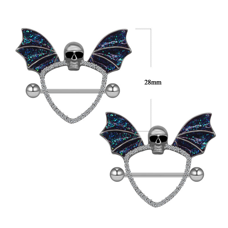Bling Skull Wing Bat Black Tep - Body Piercing Quality Jewelry recensie en prijs