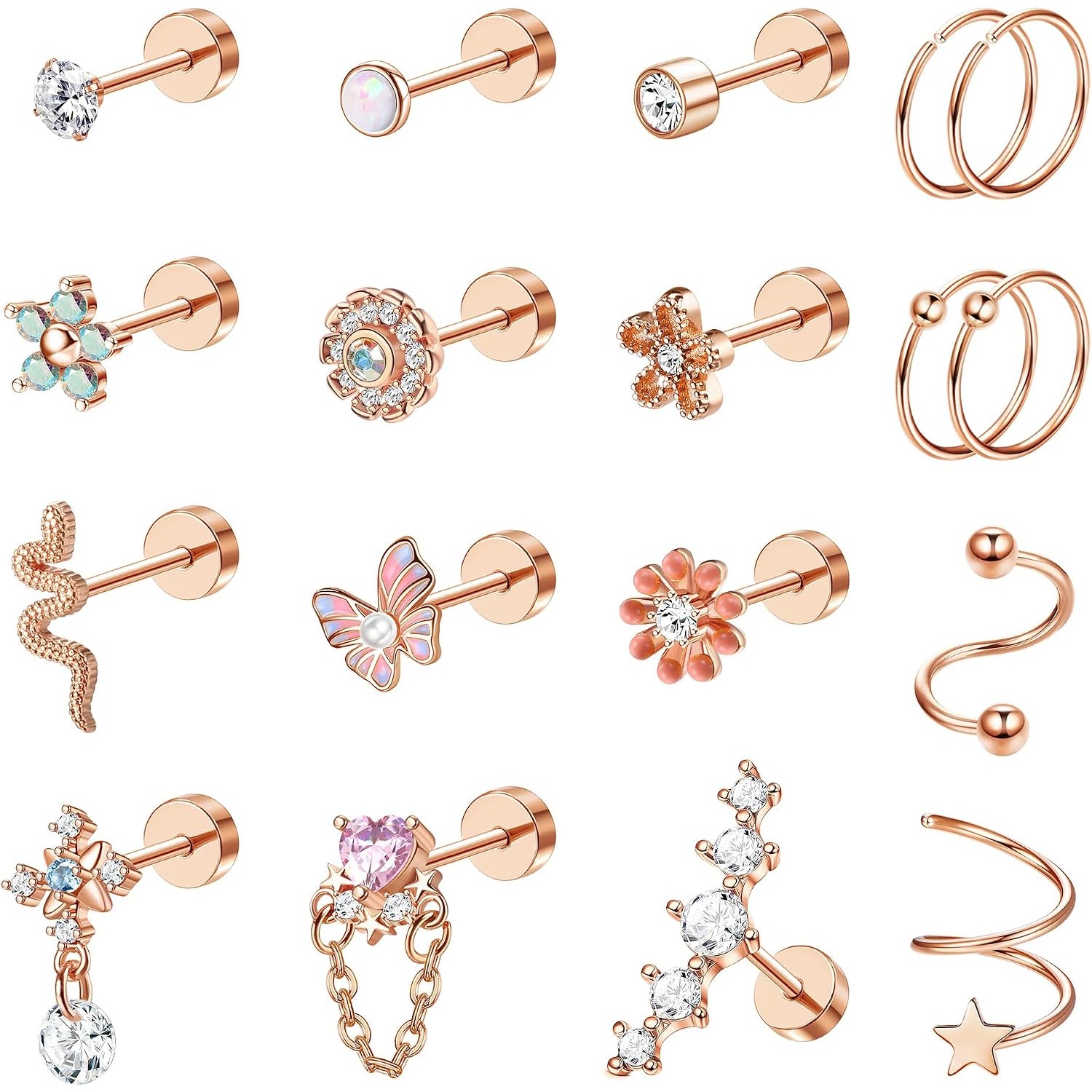 ORAZIO 18PCS Kraakbeen Oorknop - Body Jewelry For Sensitive Skin recensie en prijs