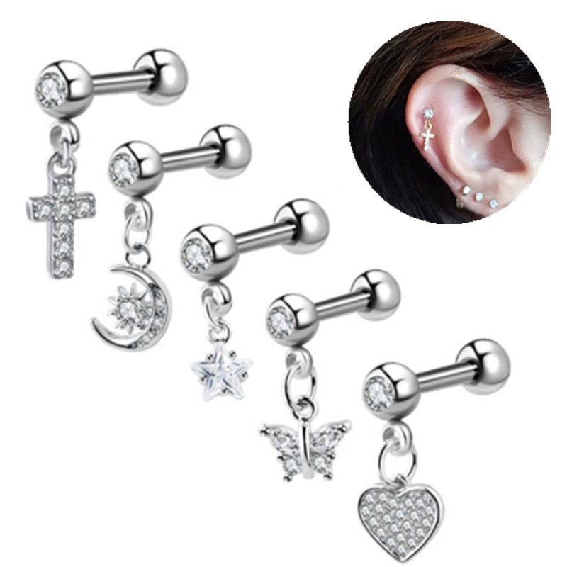 1Pcs Moon Oor Kraakbeen Stud E - Rook Curved Barbell recensie en prijs