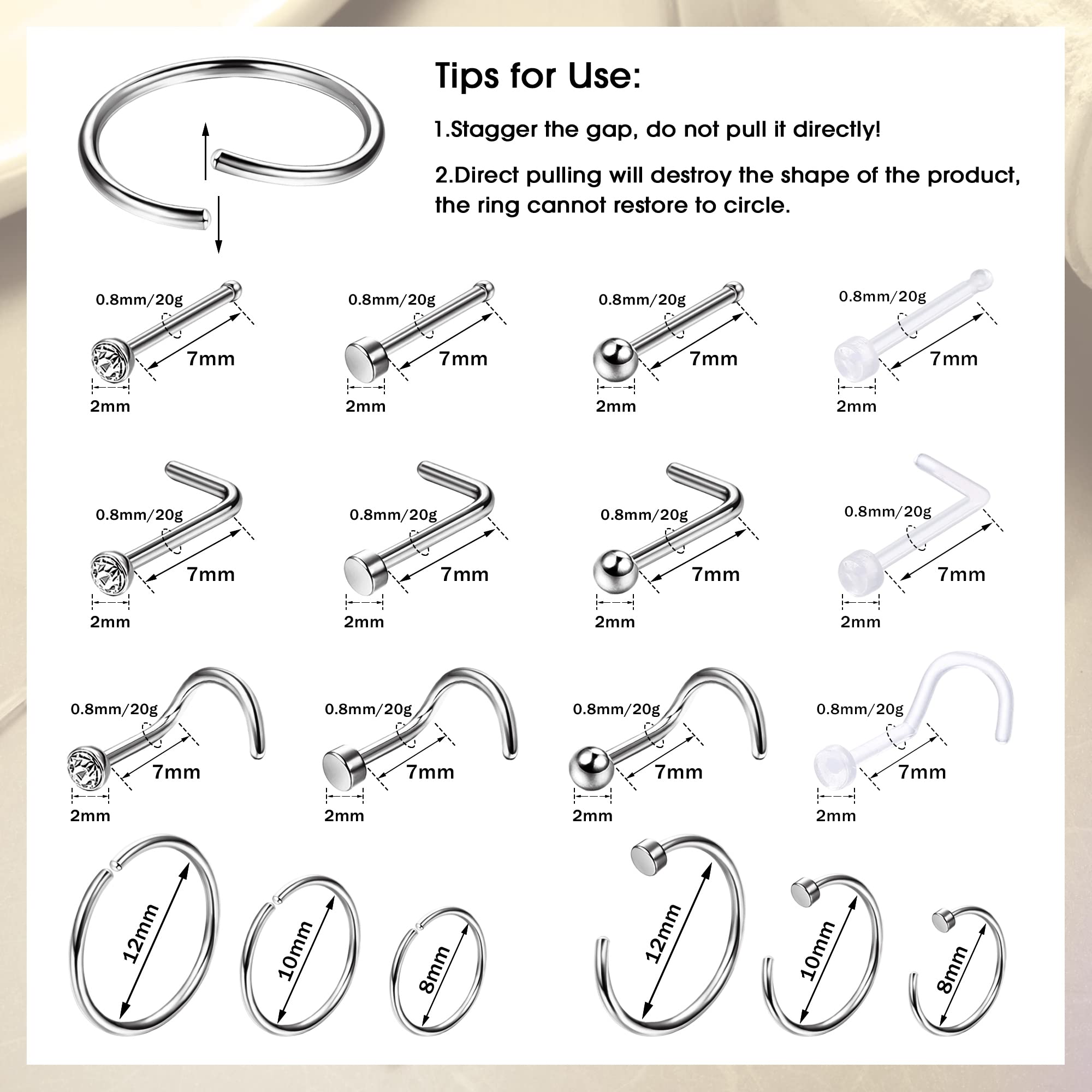 1PCS Hypoallergeen Neusring St - Body Jewelry For Sensitive Skin recensie en prijs
