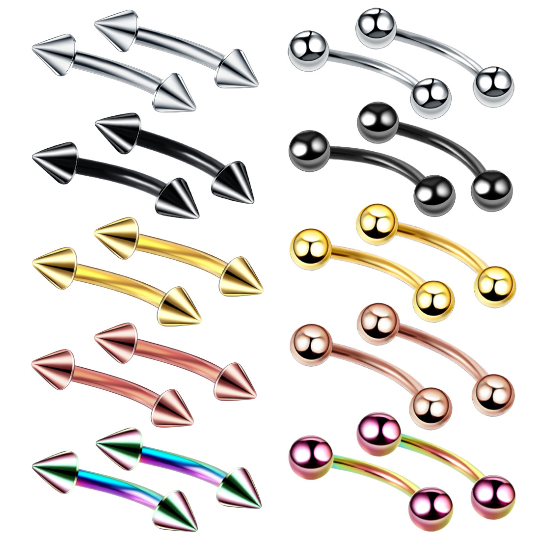 20 Stk/set Staal Wenkbrauw Ban - Rook Curved Barbell recensie en prijs