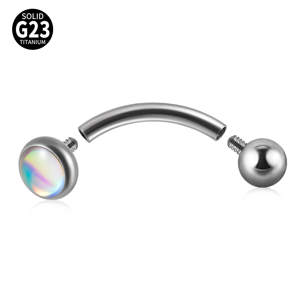 1Pc G23 Titanium 16G Flash Gem - Rook Curved Barbell recensie en prijs