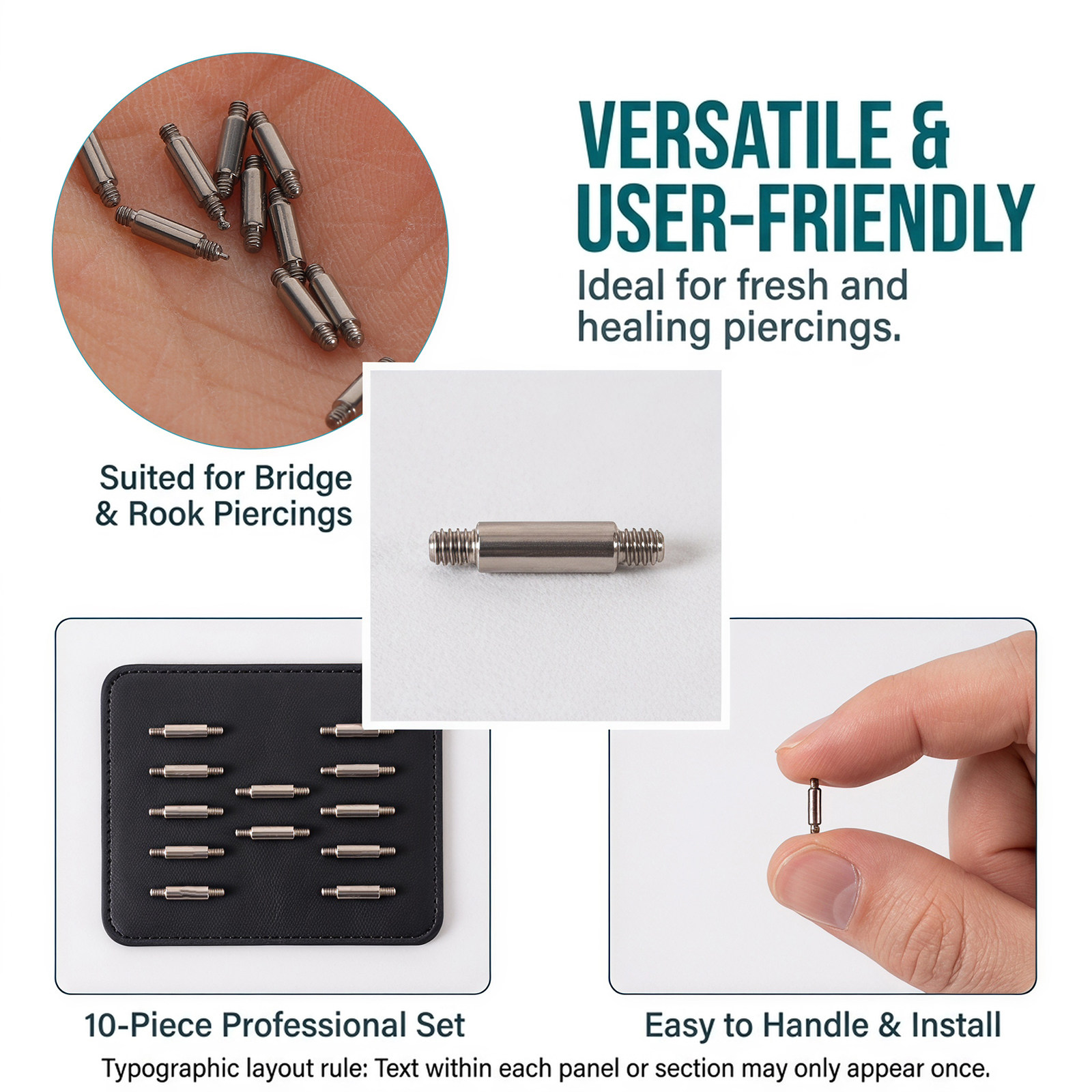 10 stuks 14G titanium oorbrug  - Body Jewelry For Sensitive Skin recensie en prijs