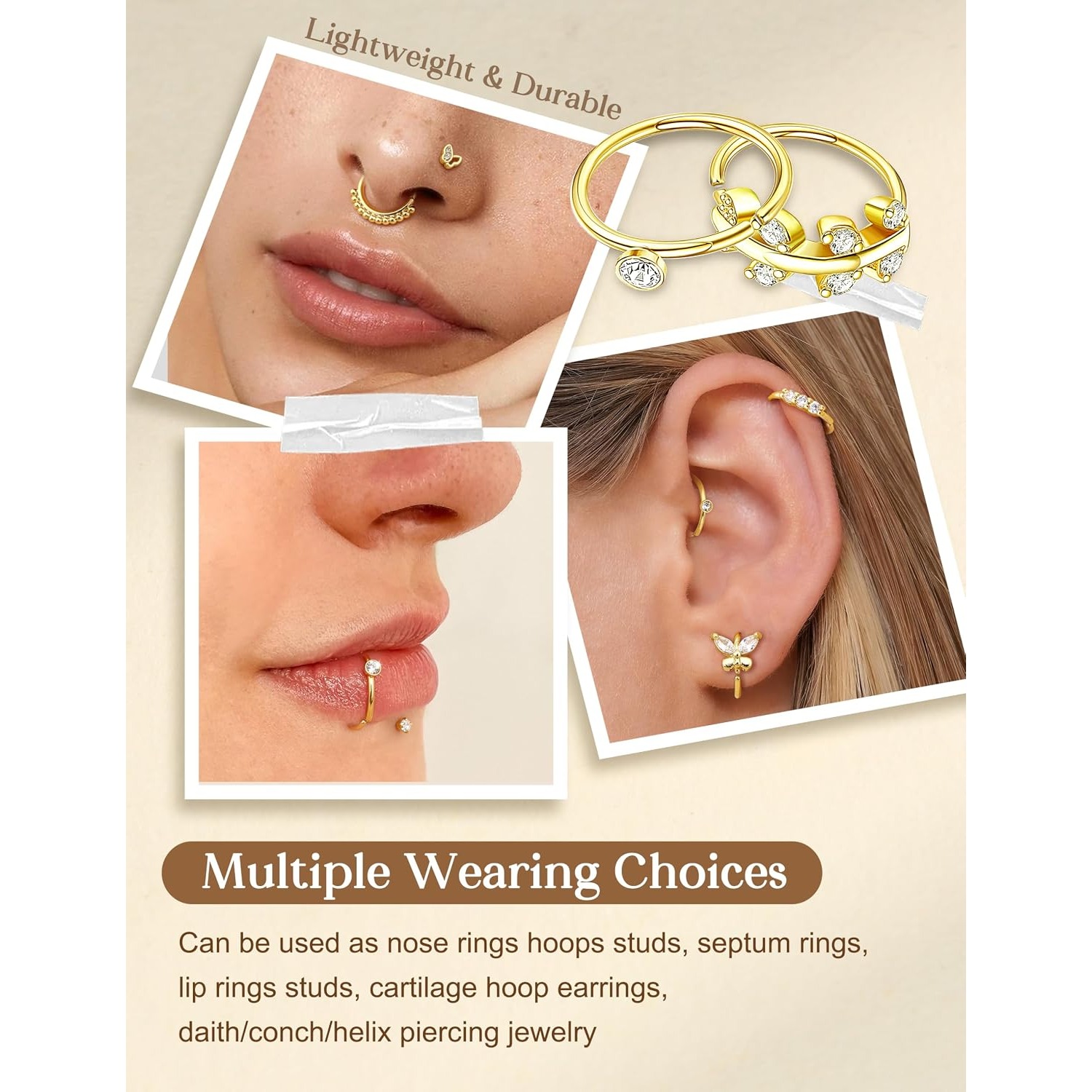 FASACCO 1 stuk neusring voor v - Body Jewelry For Sensitive Skin recensie en prijs