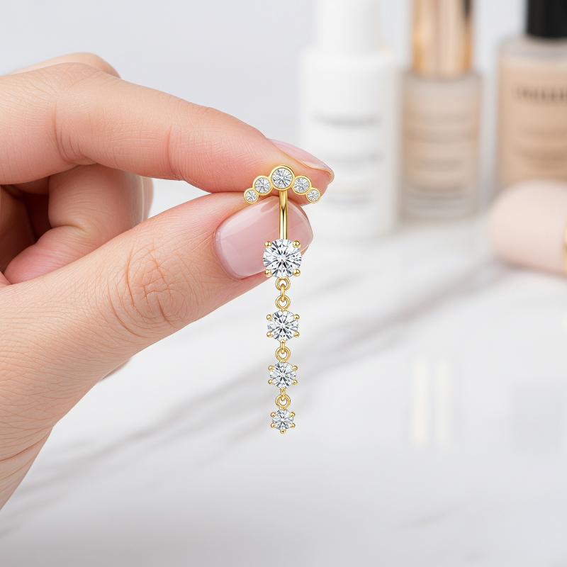 5 stuks roestvrijstalen strass - Body Jewelry For Sensitive Skin recensie en prijs