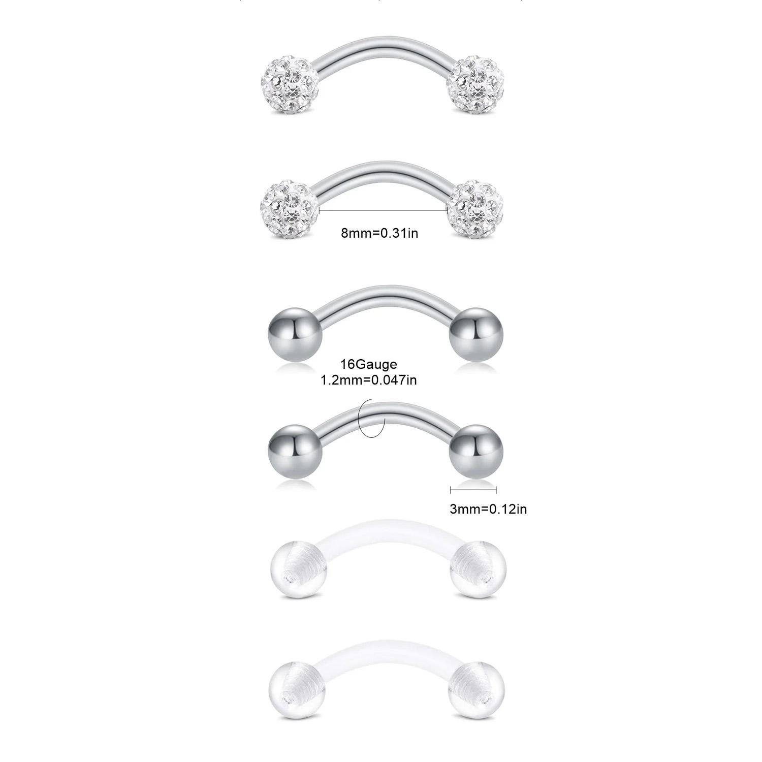 6pcs/Set Elegante schattige 16 - Rook Curved Barbell recensie en prijs