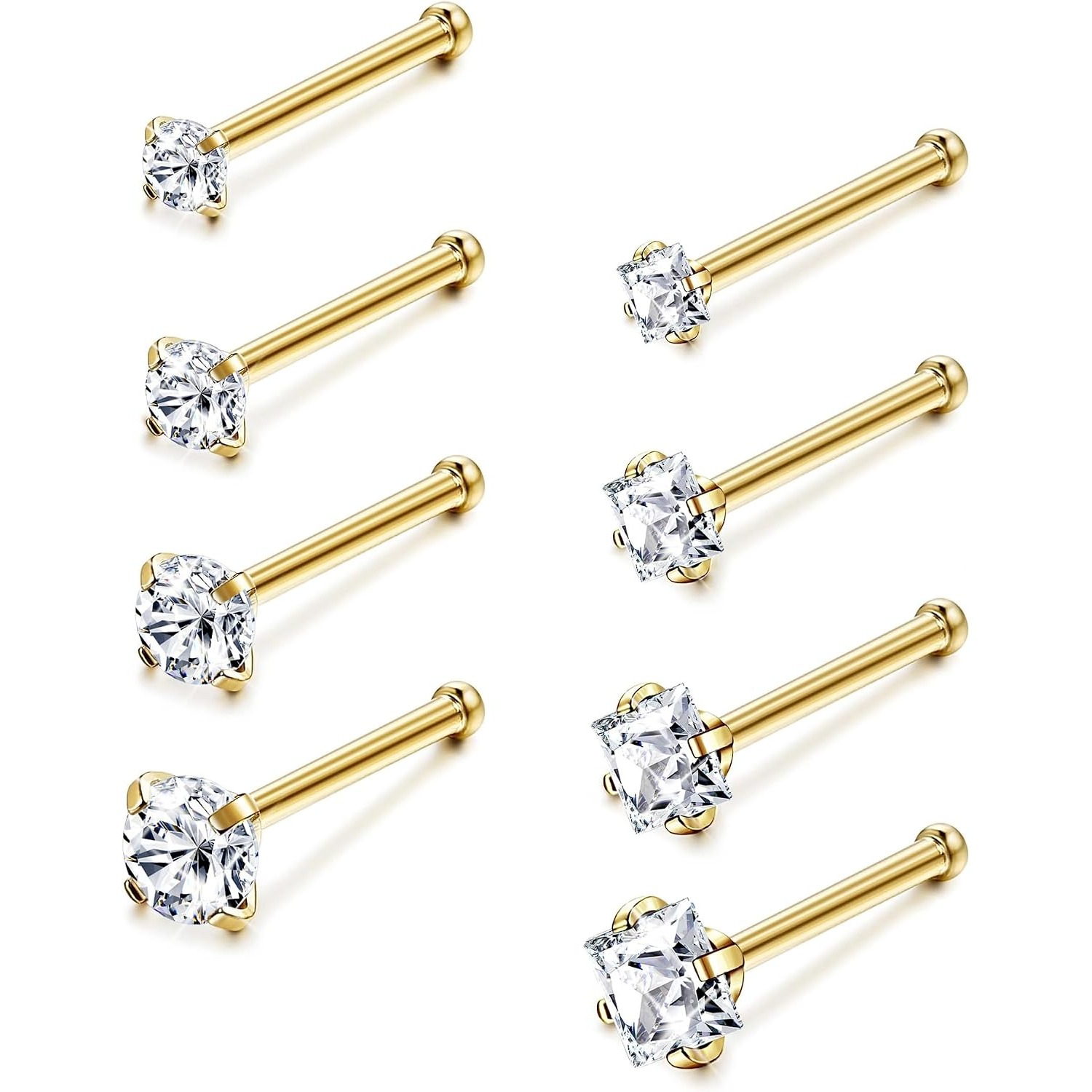 ORAZIO 8 stuks 18G 20G neuskno - Body Jewelry For Sensitive Skin recensie en prijs