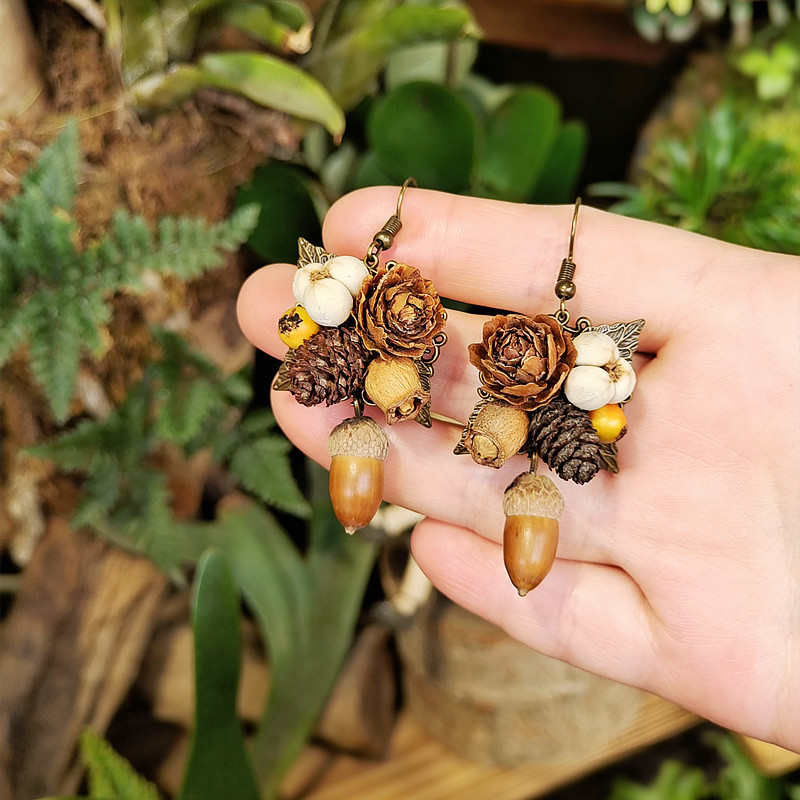 Vintage houten plantenoorbelle - Body Jewelry Wholesale recensie en prijs